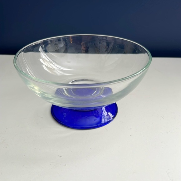 Vintage Clear Glass with Blue Base - Picture 1 of 4